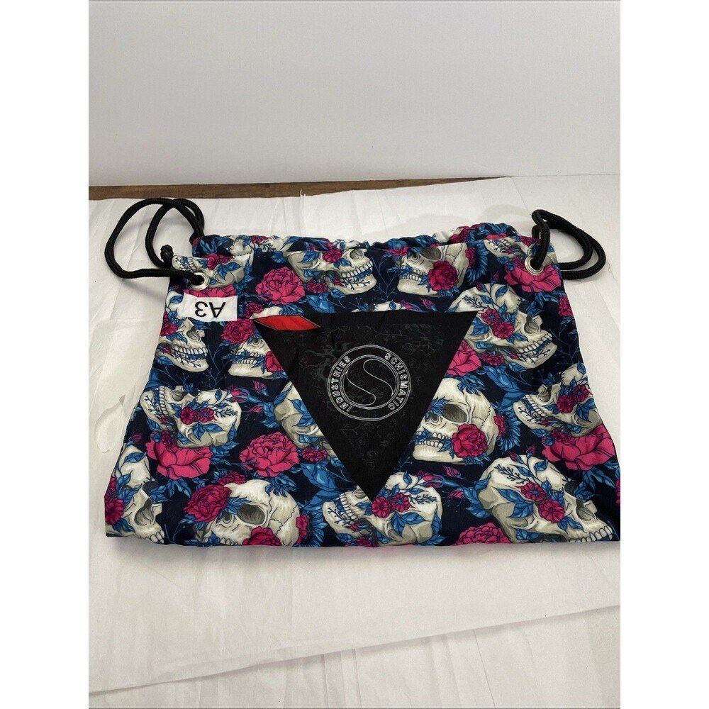 Schismatic Industries Sugar Skull Roses Drawstring Bag Cinch Sack BJJ Gear